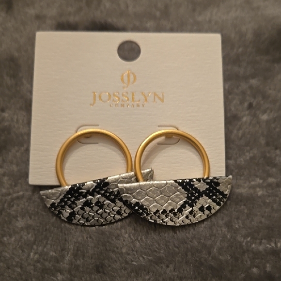Josslyn Gold and Silver Snake Print Earrings - Picture 1 of 3